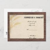 Country Tarwegras op perkament bruiloft RSVP Uitnodiging Briefkaart (Voorkant / Achterkant)