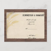 Country Tarwegras op perkament bruiloft RSVP Uitnodiging Briefkaart (Voorkant)