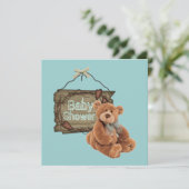 Country Tea Party Baby shower Uitnodiging (Staand voorkant)