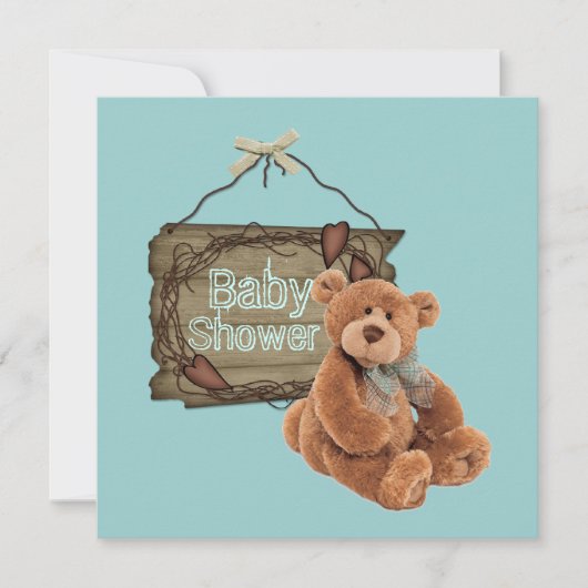 Country Tea Party Baby shower Uitnodiging (Voorkant)