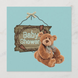 Country Tea Party Baby shower Uitnodiging