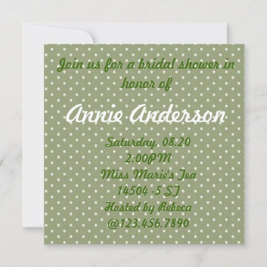  Country Tea Party Bridal Shower Uitnodiging (Achterkant)