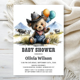 Country Teddy Bear Baby Shower Invitation Kaart