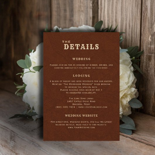 Country Terracotta Wedding Details Enclosure Card Informatiekaartje