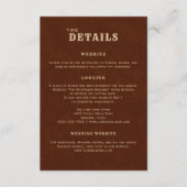 Country Terracotta Wedding Details Enclosure Card Informatiekaartje (Voorkant)