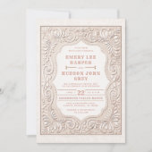 Country Tooled Leather Western Roos Cowboy Wedding Kaart (Voorkant)