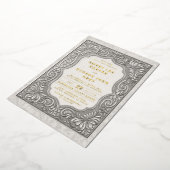 Country Tooled Leather Western Rugged Gold Wedding Folie Uitnodiging (Gedraaid)
