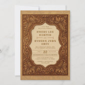 Country Tooled Leather Westerne Schuur Rustieke br Kaart (Voorkant)