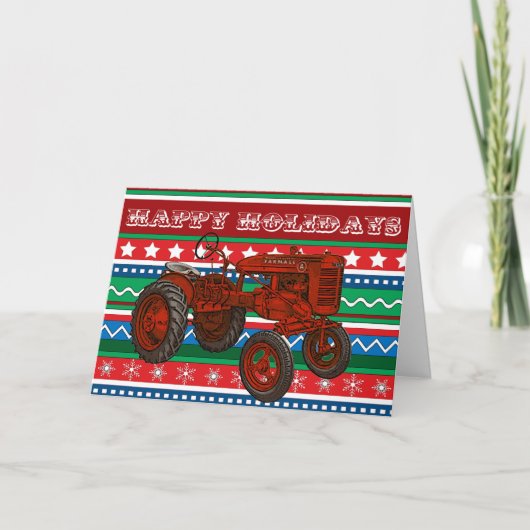 Country Tractor Christmas Kaart (Voorkant)
