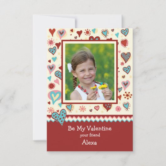Country Valentijn Photo Classroom Card Kaart (Voorkant)