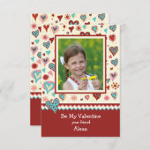 Country Valentijn Photo Classroom Card Kaart (Voorkant / Achterkant)