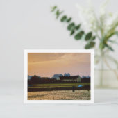 country vibe zonsondergang Lente Briefkaart (Staand voorkant)