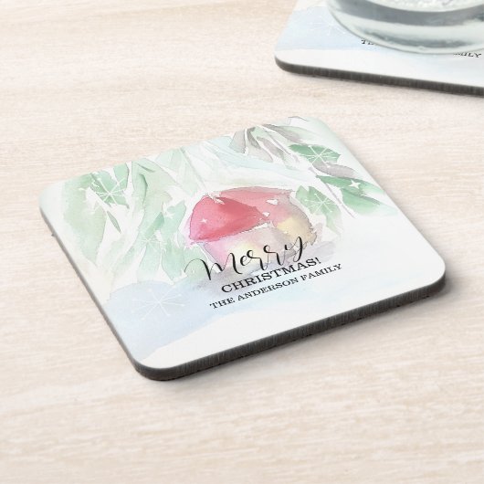 Country Village Witte Kerst Bier Onderzetter (Linkerzijde)