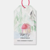 Country Village Witte Kerst Cadeaulabel (Voorkant)