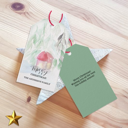 Country Village Witte Kerst Cadeaulabel