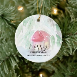 Country Village Witte Kerst Keramisch Ornament