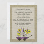 Country Wagon & Burlap Wedding Kaart (Voorkant)