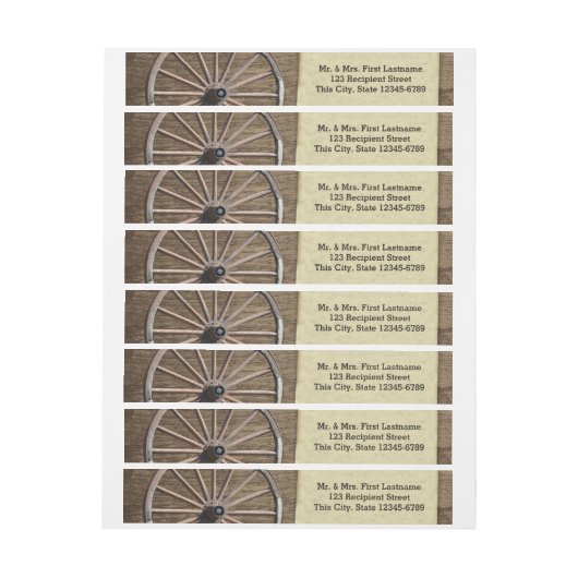 Country Wagon Wheel Omwikkelbaar Adreslabel (Vel)