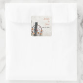 Country Wagon Wheel - Save the Date Vierkante Sticker (Tas)