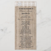 Country Weddenschap Old Barn Wood Custom Programme Programmakaart (Voorkant)