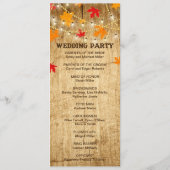 Country Wedding Ceremony Programme for Fall bruilo Programmakaart (Achterkant)