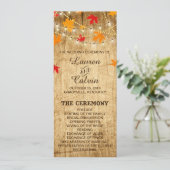 Country Wedding Ceremony Programme for Fall bruilo Programmakaart (Staand voorkant)