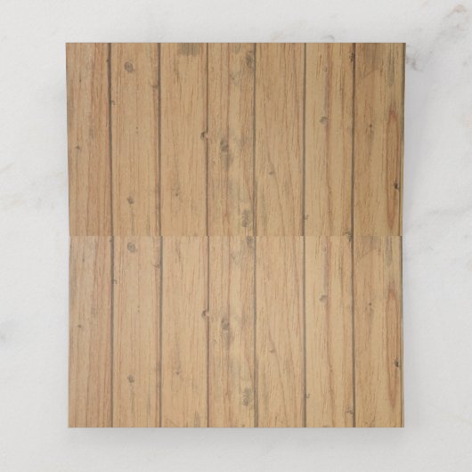 Country Wedding Horse Hoefijzer Western bruin hout Plaatskaartje (Binnenkant ongevouwen)