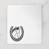 Country Wedding Horse Hoefijzer Western Plaatskaartje (Buitenkant ongevouwen)