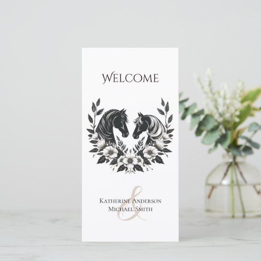 Country Wedding-Horses and Flowers-Wedding Program (Staand voorkant)