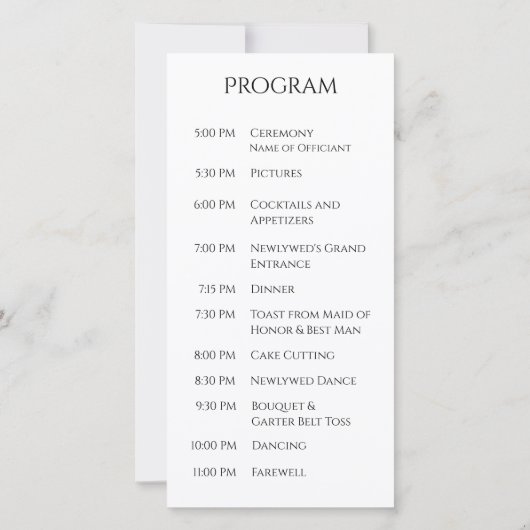 Country Wedding-Horses and Flowers-Wedding Program (Achterkant)