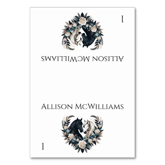 Country Wedding-Horses in de liefde Kaart (Voorkant)