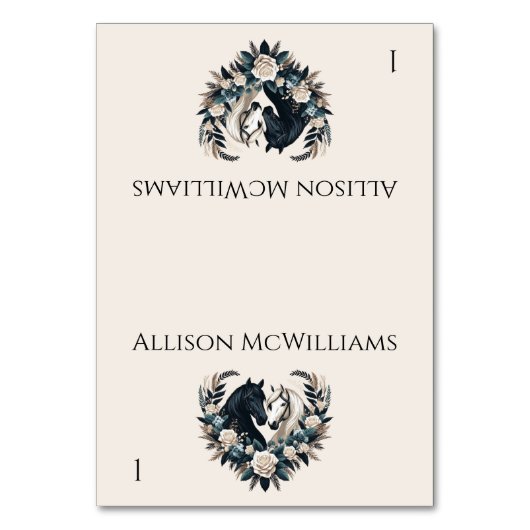 Country Wedding-Horses in de liefde Kaart (Voorkant)