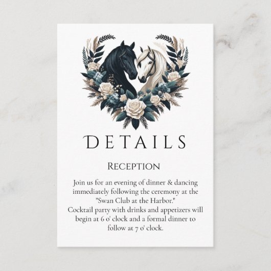 Country Wedding-Horses in Love Informatiekaartje (Voorkant)