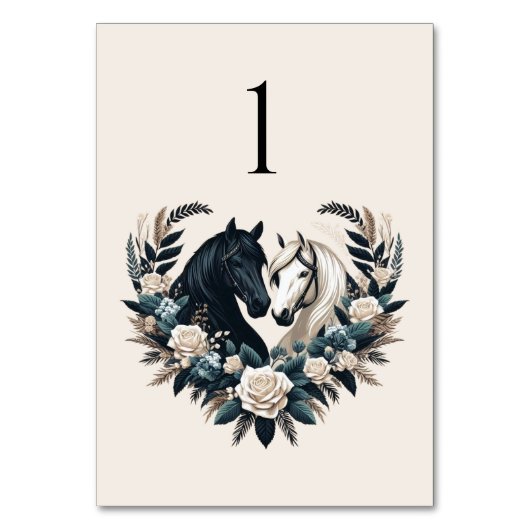 Country Wedding-Horses in Love Kaart (Voorkant)