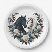 Country Wedding-Horses in Love Papieren Bordje (Voorkant)