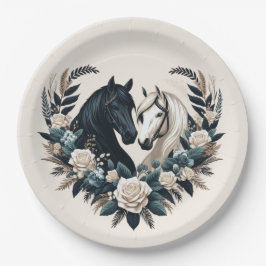 Country Wedding-Horses in Love Papieren Bordje