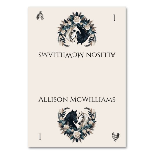 Country Wedding-Horses In Love - Pluimvee Kaart (Voorkant)