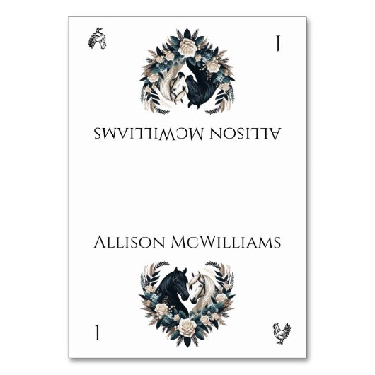 Country Wedding-Horses In Love - Pluimvee Kaart (Voorkant)