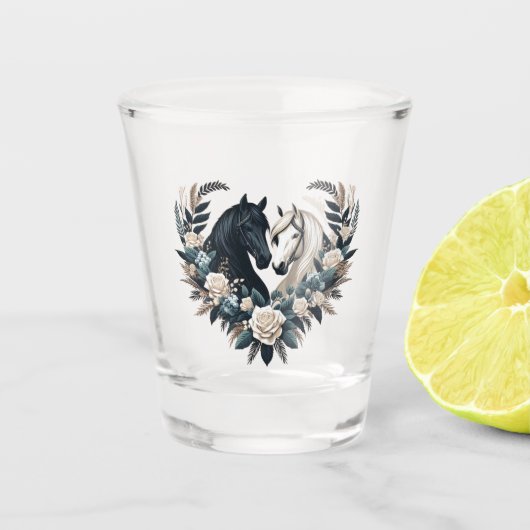 Country Wedding-Horses in Love Shot Glas (Voorkant)