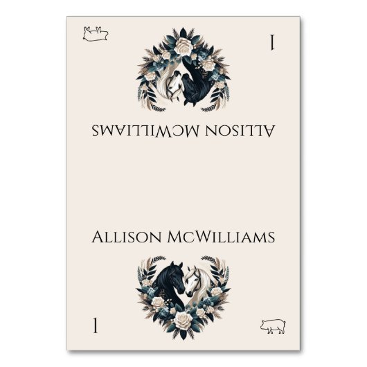 Country Wedding-Horses In Love - Varkensvlees Kaart (Voorkant)