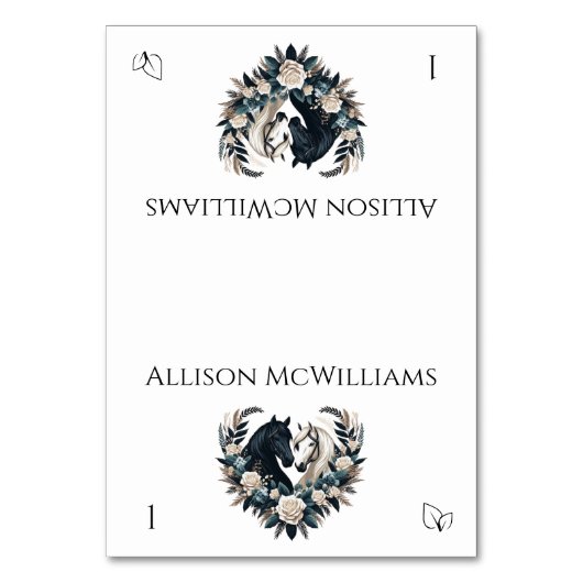 Country Wedding-Horses in Love - Vegetarisch Kaart (Voorkant)