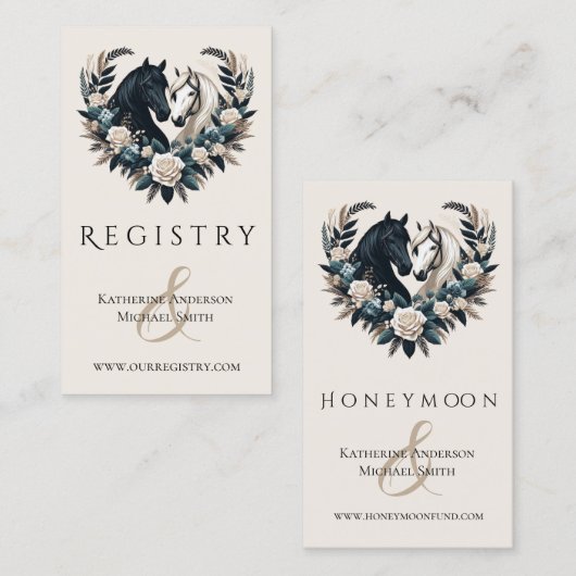 Country Wedding-Horses in Love Visitekaartje (Voorkant / Achterkant)