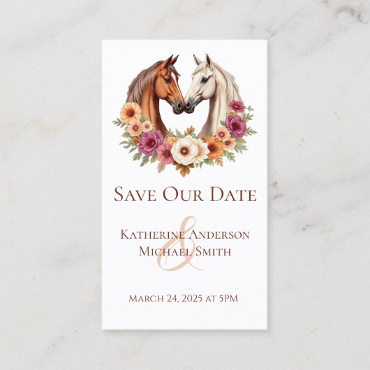 Country Wedding-Horses in Love Visitekaartje (Voorkant)