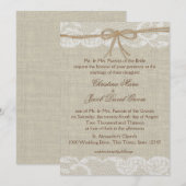 Country Wedding Lace en Burlap Kaart (Voorkant / Achterkant)