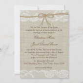 Country Wedding Lace en Burlap Kaart (Voorkant)