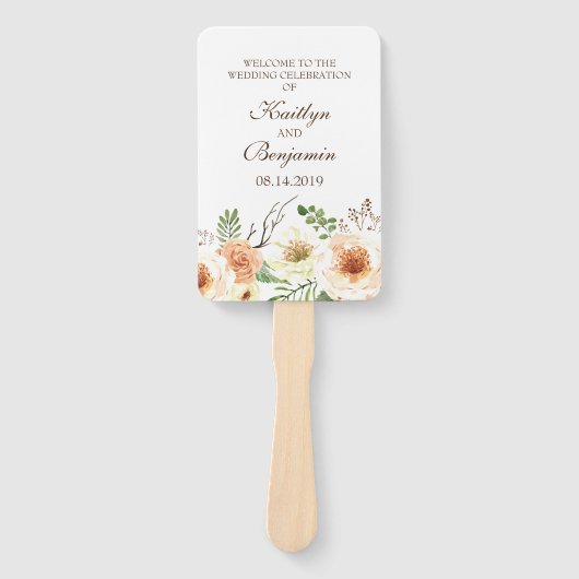 Country Wedding Program - Rustiek trouwprogramma Handwaaier (Voorkant)