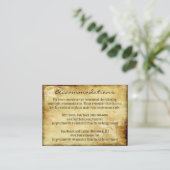 Country Wedding Rustiek Insert Accommodatie Kaarte Informatiekaartje (Staand voorkant)