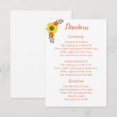 Country Wedding Zonnebloem Routebeschrijving Informatiekaartje (Voorkant / Achterkant)