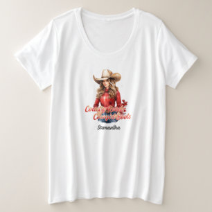 Country wegen cowgirl laarzen Beauty blond meisje Grote Maat T-shirt