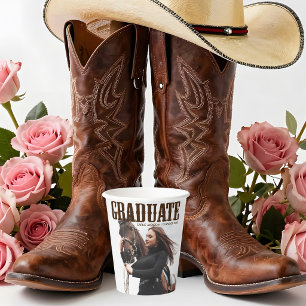 Country Western Afstudeerfoto Afstudeerfeest Papieren Bekers
